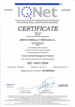 Hierros y Ferralla Arroyo Certificate Net